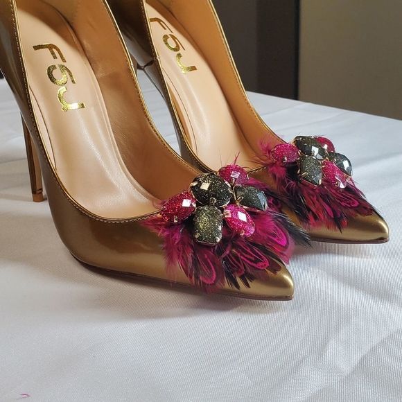 Feathers Detachable shoe clip/brooch - Picture 3 of 12